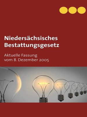 cover image of Niedersächsisches Bestattungsgesetz